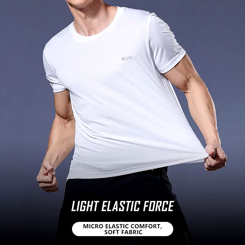 2024 Men's Polyester Short Sleeve Gym Shirt for Running and Training Fitness Activities