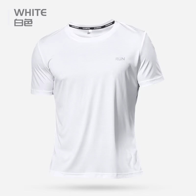 2024 Men's Polyester Short Sleeve Gym Shirt for Running and Training Fitness Activities