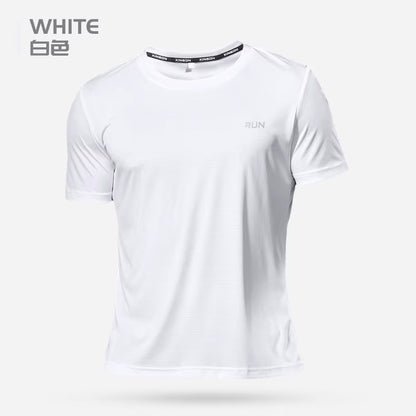 2024 Men's Polyester Short Sleeve Gym Shirt for Running and Training Fitness Activities