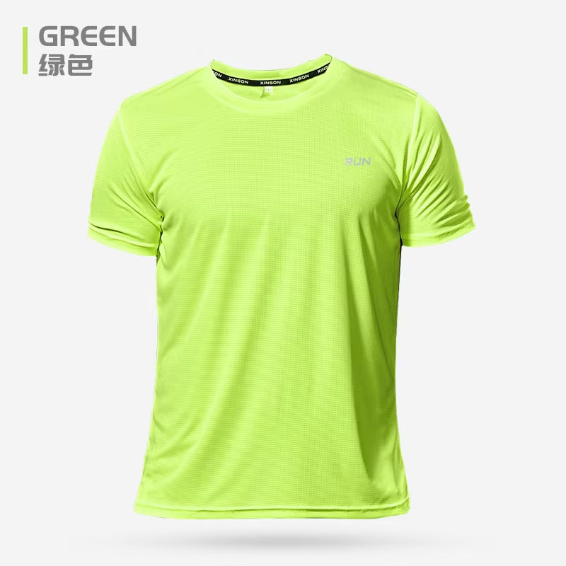 2024 Men's Polyester Short Sleeve Gym Shirt for Running and Training Fitness Activities