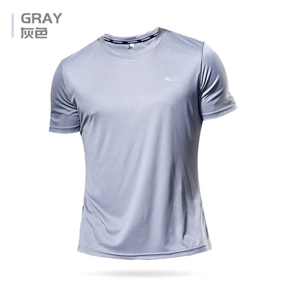 2024 Men's Polyester Short Sleeve Gym Shirt for Running and Training Fitness Activities