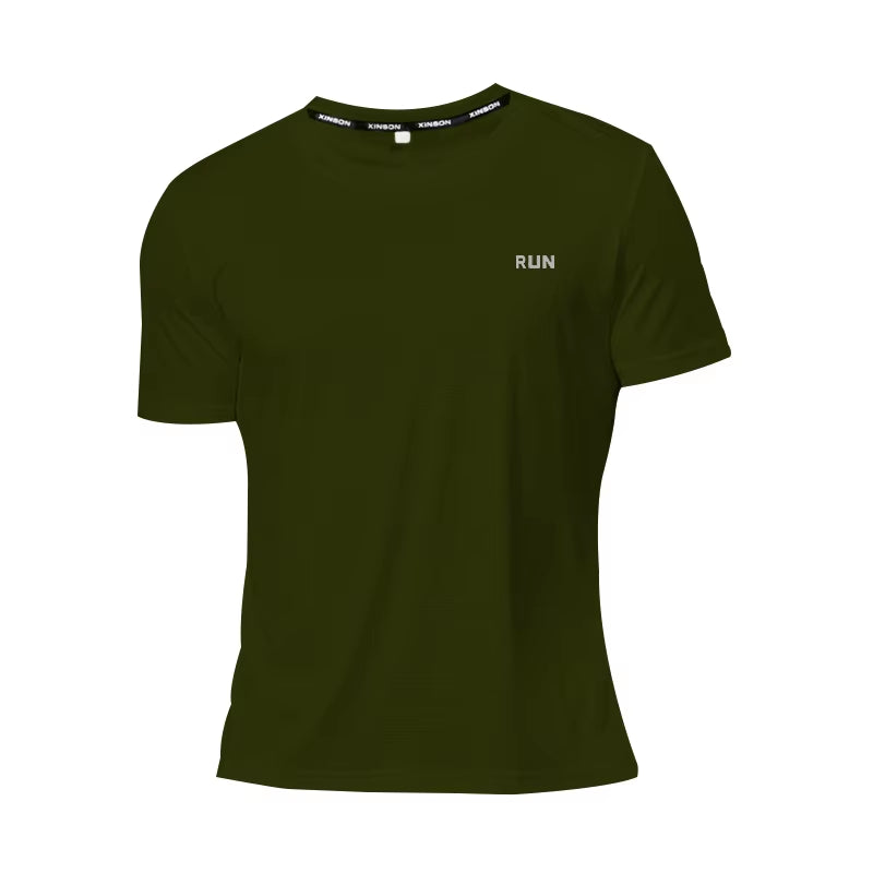 2024 Men's Polyester Short Sleeve Gym Shirt for Running and Training Fitness Activities