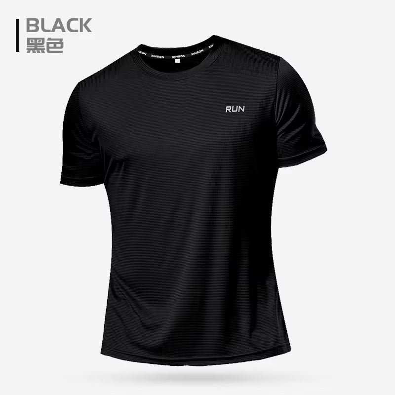 2024 Men's Polyester Short Sleeve Gym Shirt for Running and Training Fitness Activities