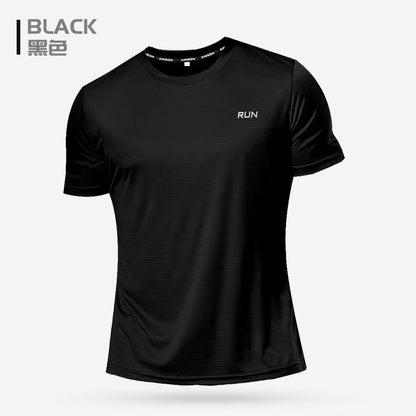 2024 Men's Polyester Short Sleeve Gym Shirt for Running and Training Fitness Activities