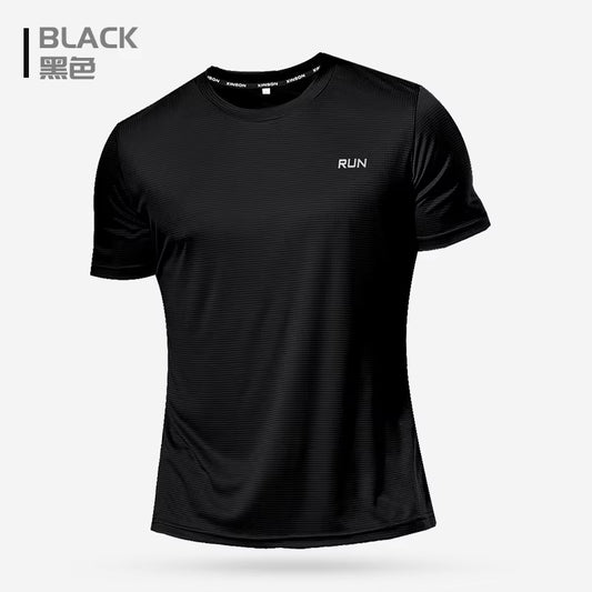 2024 Men's Polyester Short Sleeve Gym Shirt for Running and Training Fitness Activities