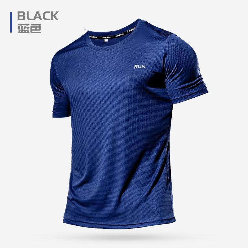 2024 Men's Polyester Short Sleeve Gym Shirt for Running and Training Fitness Activities